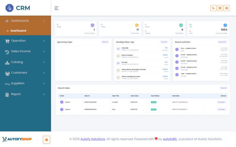 CRM Management Dashboard